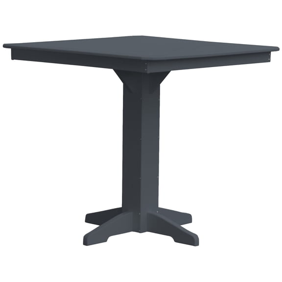Keystone Amish Co. Poly Composite Square Bar Table, 44 in., Dark Grey