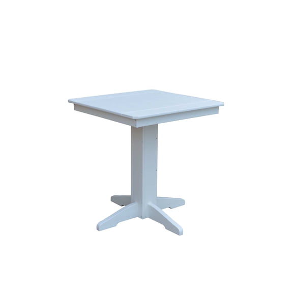 Keystone Amish Co. Poly Composite Square Counter Table, 33 in., Bright White