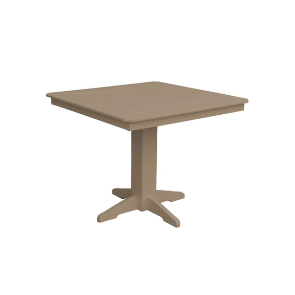 Keystone Amish Co. Poly Composite Square Counter Table, 44 in., Weathered Wood