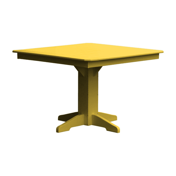 Keystone Amish Co. Poly Composite Square Dining Table, 44 in., Lemon Yellow