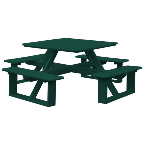 Keystone Amish Co. Poly Composite Square Walk-In Table, 44 in., Turf Green