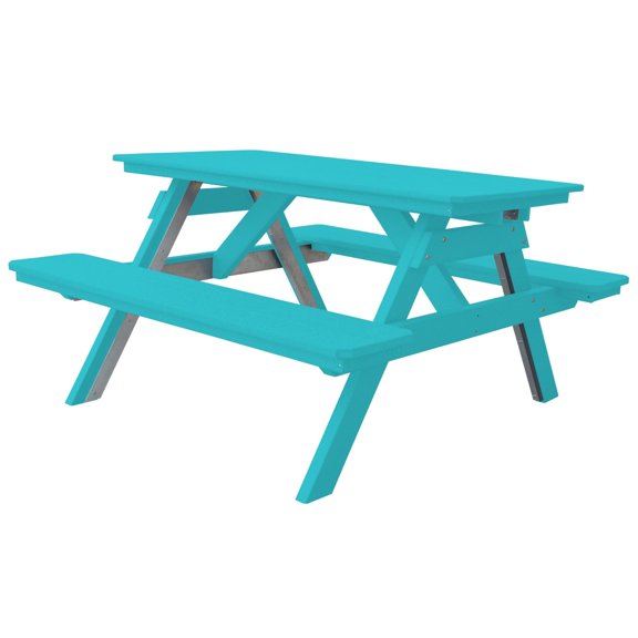 Keystone Amish Co. Poly Composite Table with attached Benches, 5-Foot, Aruba
