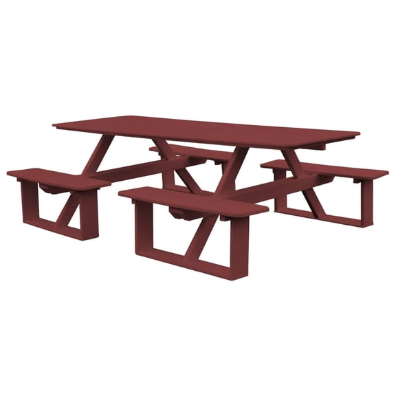 Keystone Amish Co. Poly Composite Walk-In Table, 8-Foot, Cherry Wood