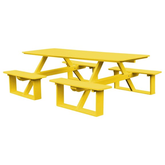 Keystone Amish Co. Poly Composite Walk-In Table, 8-Foot, Lemon Yellow