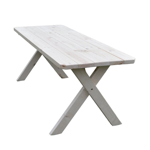 Keystone Amish Co. Spruce Crossleg Outdoor Dining Table, 4-Foot, Unfinished