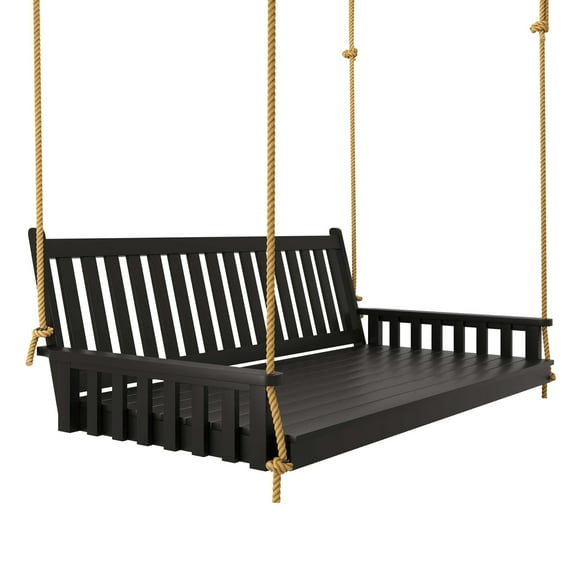 Keystone Amish Co. Twin Franklin Porch Swing Bed with Ropes, Black Paint