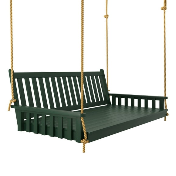 Keystone Amish Co. Twin Franklin Porch Swing Bed with Ropes, Dark Green Paint