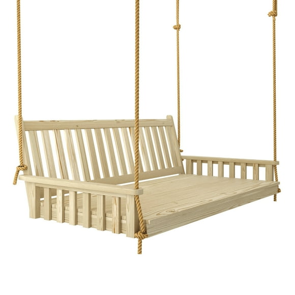 Keystone Amish Co. Twin Franklin Porch Swing Bed with Ropes, Unfinished