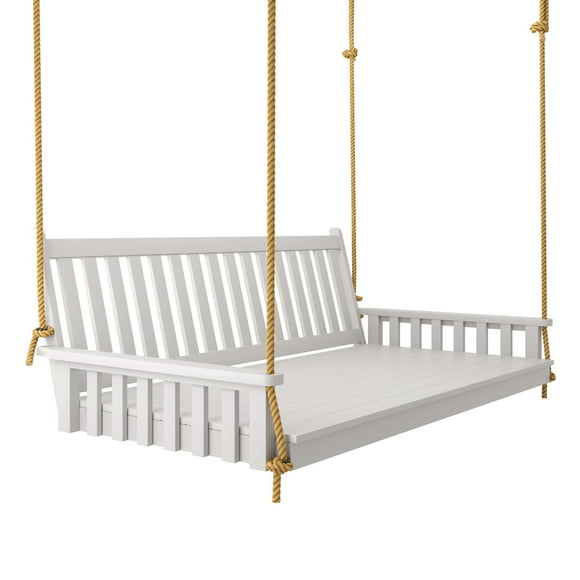 Keystone Amish Co. Twin Franklin Porch Swing Bed with Ropes, White Paint