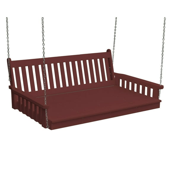 Keystone Amish Co. Twin Franklin Recycled Plastic Swing Bed with Ropes, Cherry Wood