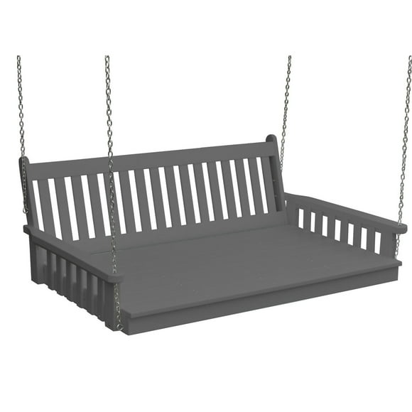 Keystone Amish Co. Twin Franklin Recycled Plastic Swing Bed with Ropes, Dark Gray