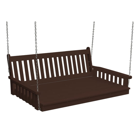 Keystone Amish Co. Twin Franklin Recycled Plastic Swing Bed with Ropes, Tudor Brown
