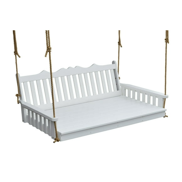 Keystone Amish Co. Twin York Recycled Plastic Swing Bed, Bright White