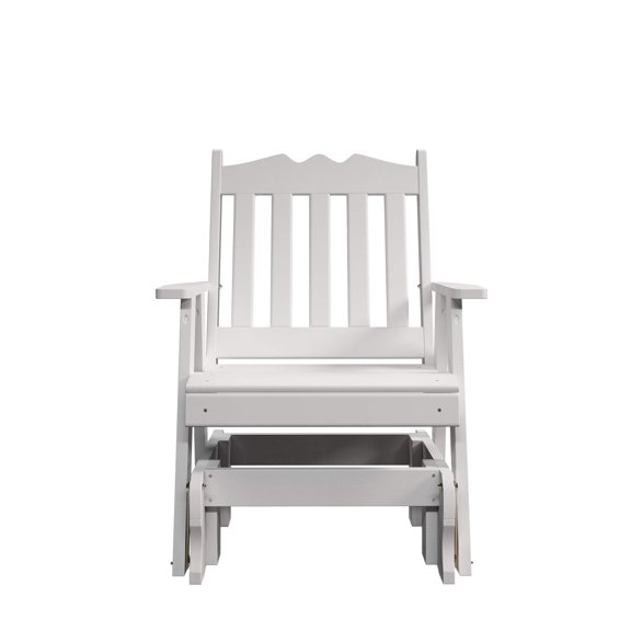 Keystone Amish Co. York Recycled Plastic Porch Glider Chair, Bright White