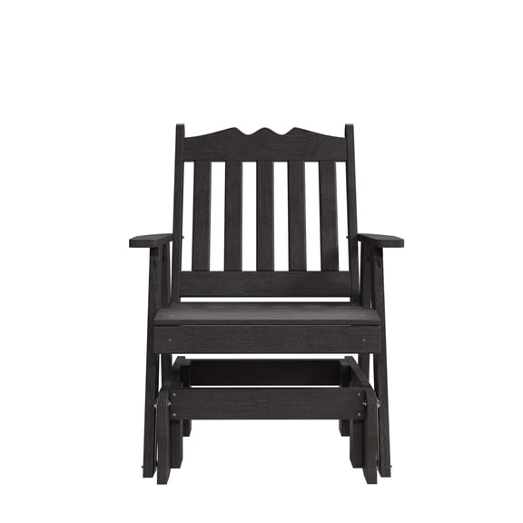 Keystone Amish Co. York Recycled Plastic Porch Glider Chair, Dark Gray