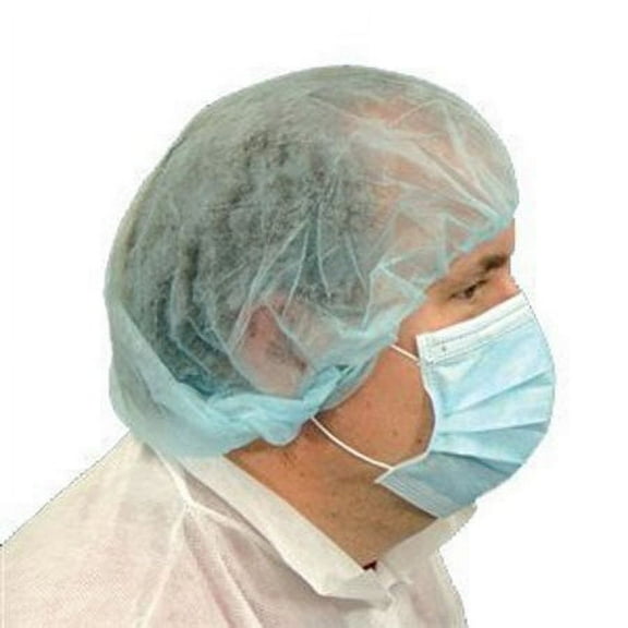 Keystone Blue Polypropylene Disposable Bouffant Caps, 21", 500/case