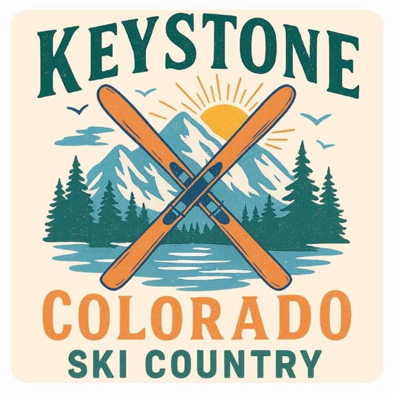 Keystone Colorado Vintage Design Souvenir Decorative Vinyl Decal Sticker 4-Inch