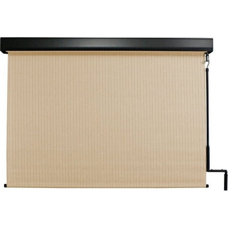 Keystone Fabrics 8' x 8' Pole Operated Outdoor Sun Shade with Protective Valance, Telluride