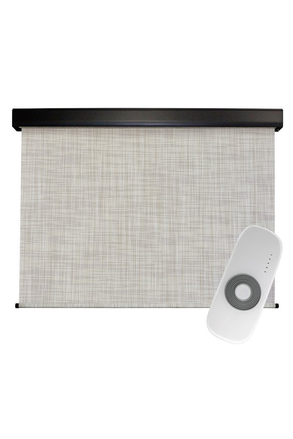 Motorized PVC Outdoor Patio Sun Shade 6ft Wide (Gray/Beige)