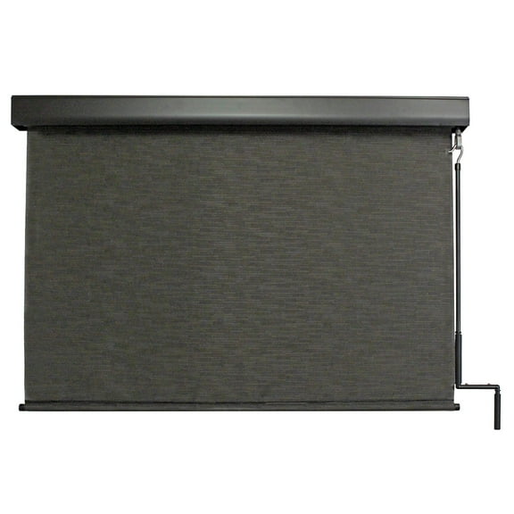 Keystone Fabrics PVC Outdoor Patio Sun Shade with Valance 10ft Wide (Dark Brown)