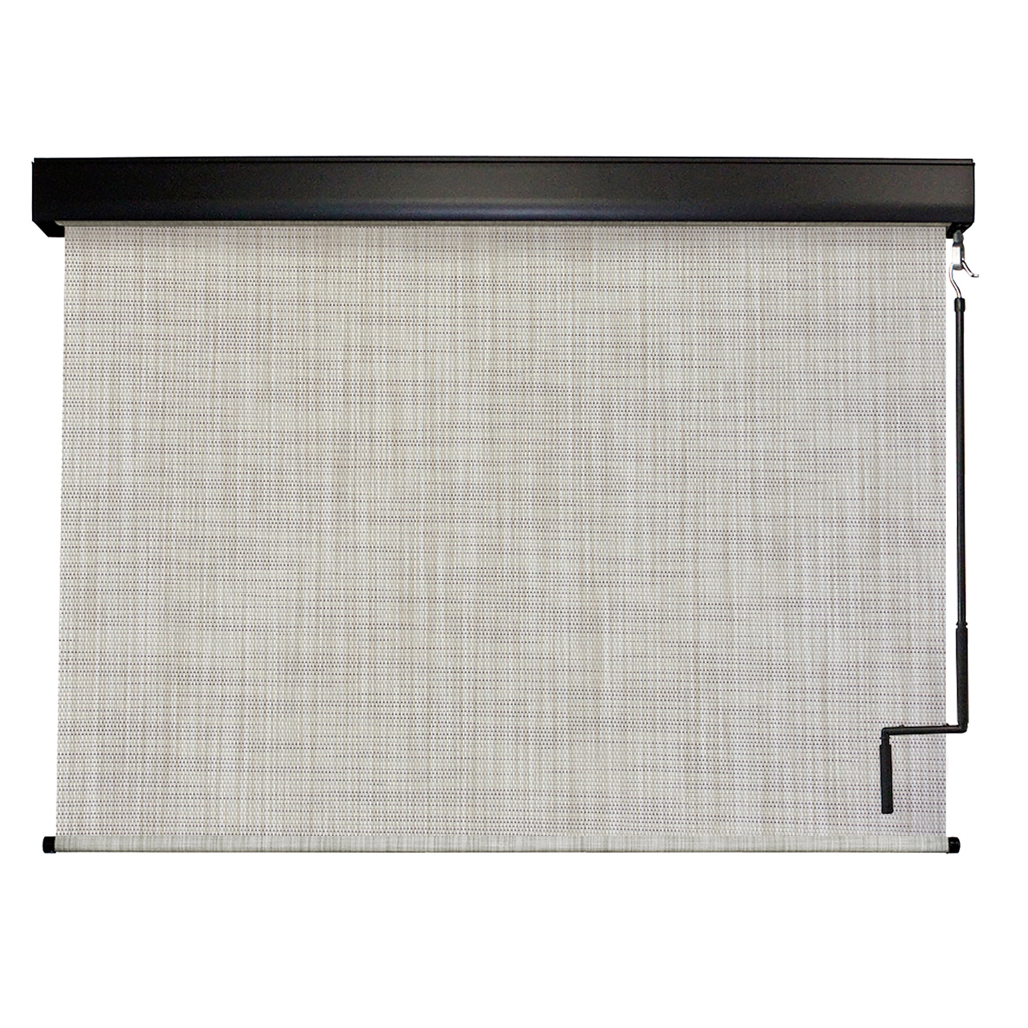Keystone Fabrics PVC Outdoor Patio Sun Shade with Valance 10ft Wide (Gray/Beige)