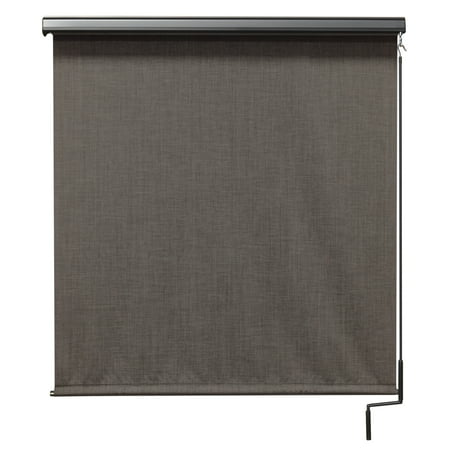 Keystone Fabrics Premium Outdoor Patio Sun Shade with Valance 7ft Wide (Black/Gray)