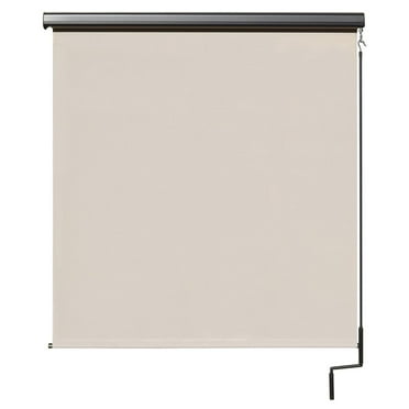Keystone Fabrics Premium Outdoor Patio Sun Shade with Valance 7ft Wide (Cream)