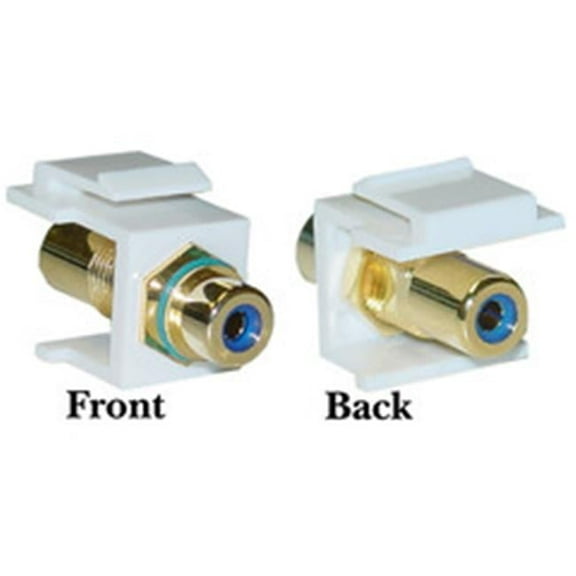 Keystone Insert, White, RCA Female Coupler (Blue RCA)