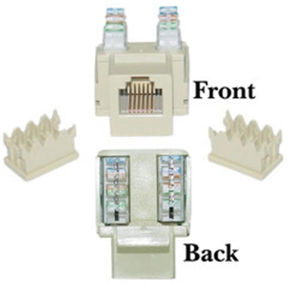 Keystone Insert- Beige- Phone-Data Jack- RJ11- RJ12 Female to 110 Type Punch Down