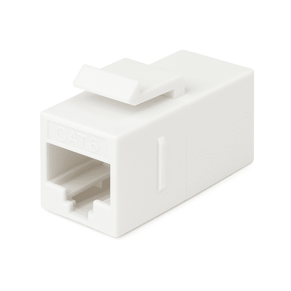Conversions Tech Cat6 Keystone Coupler Cable Connector, Unshielded White