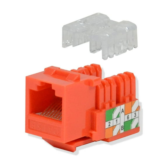 Keystone Jack Cat5e Orange Network Ethernet 110 Punchdown 8P8C
