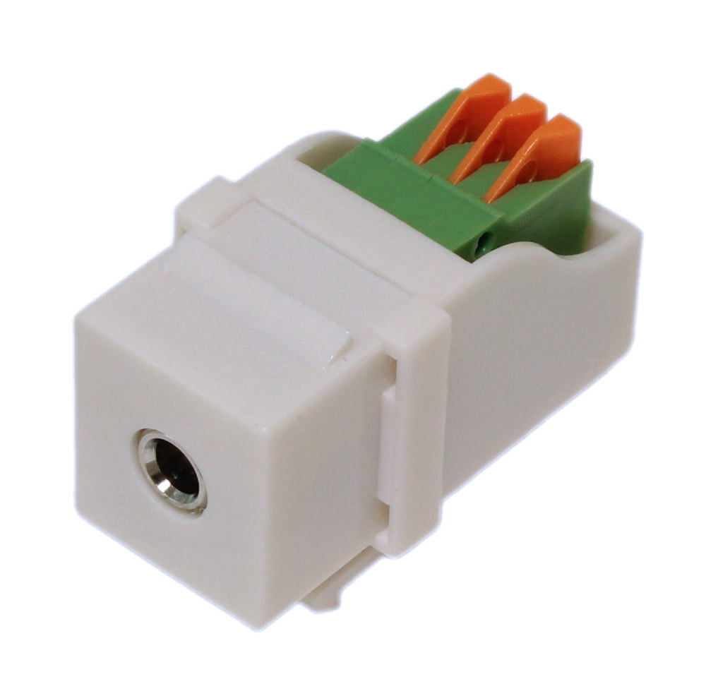 Keystone Jack Insert, BLOCK - 3.5mm Stereo Audio Block Connector, White ...