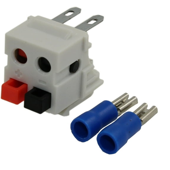 Keystone Jack Insert/CRIMP Type: Speaker w/Rear Block 14-30AWG, White