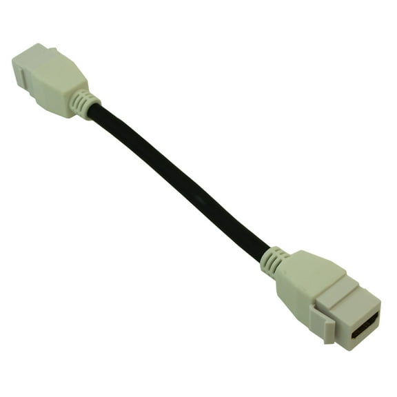 Keystone Jack Insert/Dongle Type - HDMI Cable Female/Female, White 8 INCH