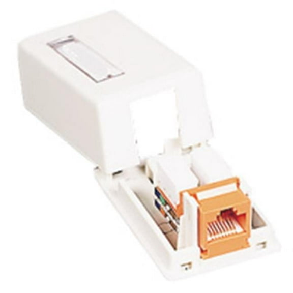 Keystone Jack Surface Mount Box 1-Port Ivory