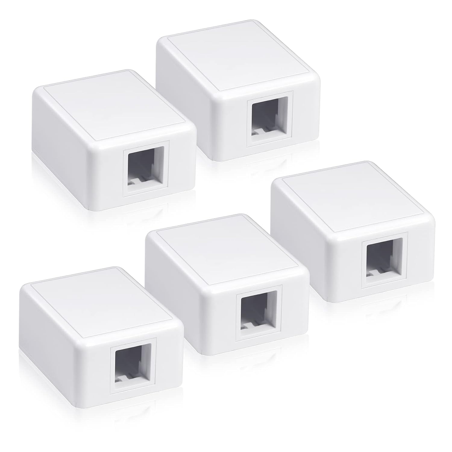 VCELINK Keystone Jack Surface Mount Box 1Port for UTP Cat6/Cat5e/Cat5