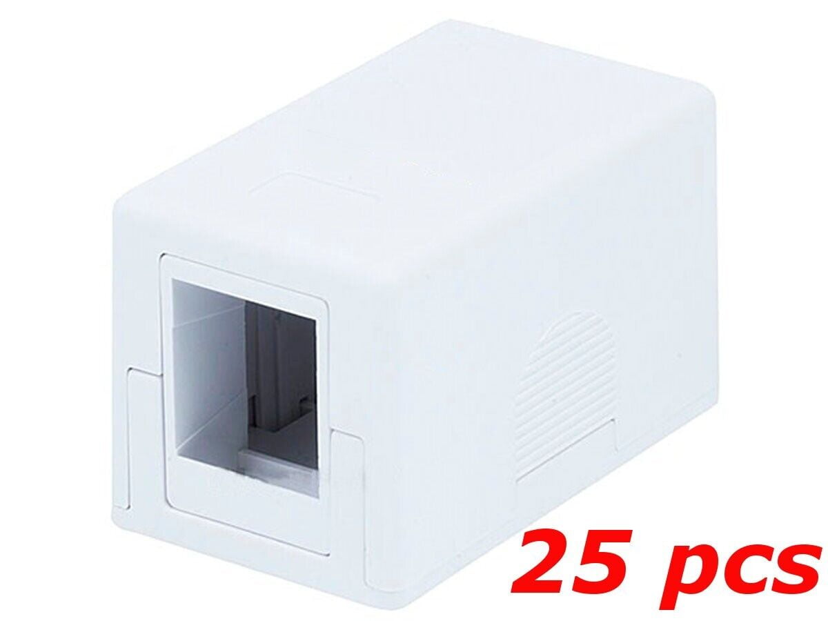 Keystone Jack Surface Mount Box One Hole SMB Housing White25 Pack 1Port
