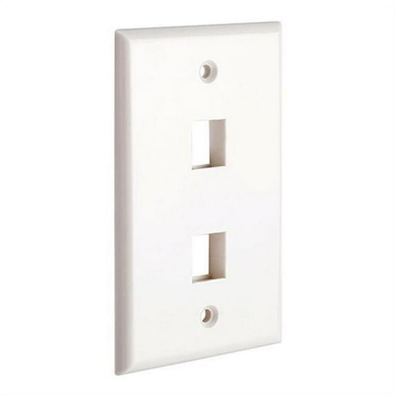 Keystone Jack Wall Plate With Two Holes Standard Keystones - White