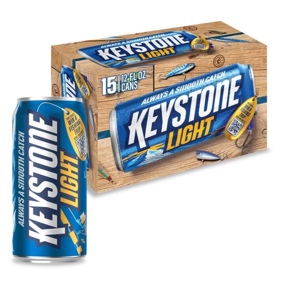 Keystone Light American Beer, 15 Pack, 12 fl oz Aluminum Cans, 4.1% ABV