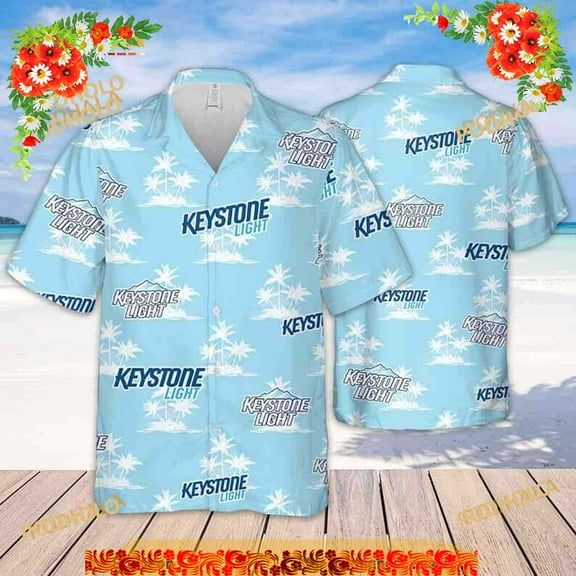 Keystone Light Beer Beach Pattern Funny Hawaiian Shirt