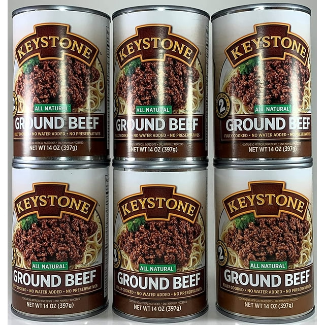 Keystone Meats All Natural Canned Beef, Ground, 14 Ounce (Pack of 6