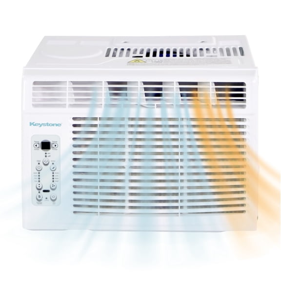 Keystone 8,000 BTU 115V Window Air Conditioner with 3,500 BTU Supplemental Heat Capability, KSTHW08B