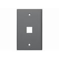 thumbnail image 1 of Monoprice Standard Size Keystone Plate 1 Port, Gray, UL, 1 of 1