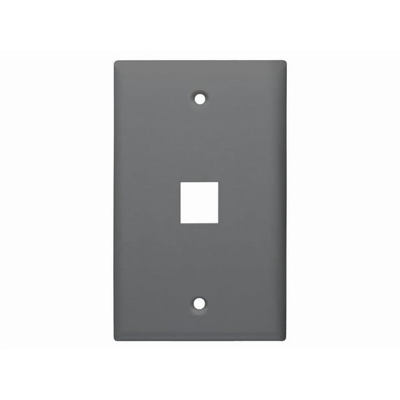 Monoprice Standard Size Keystone Plate 1 Port, Gray, UL
