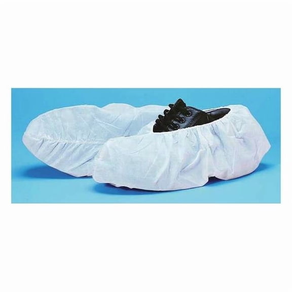 Disposable Shoe Covers, Polypropylene, White, Slip Resistant Sole: No ,XL