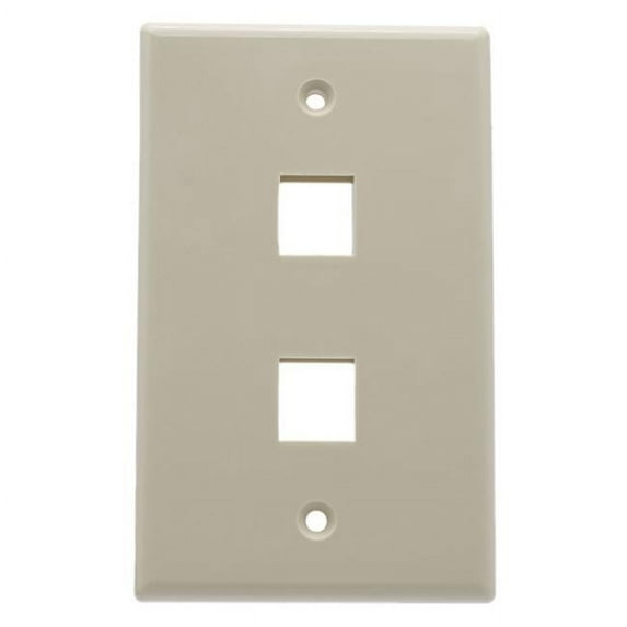 Keystone Single Gang 4 Port Wall Plate, Lite Almond