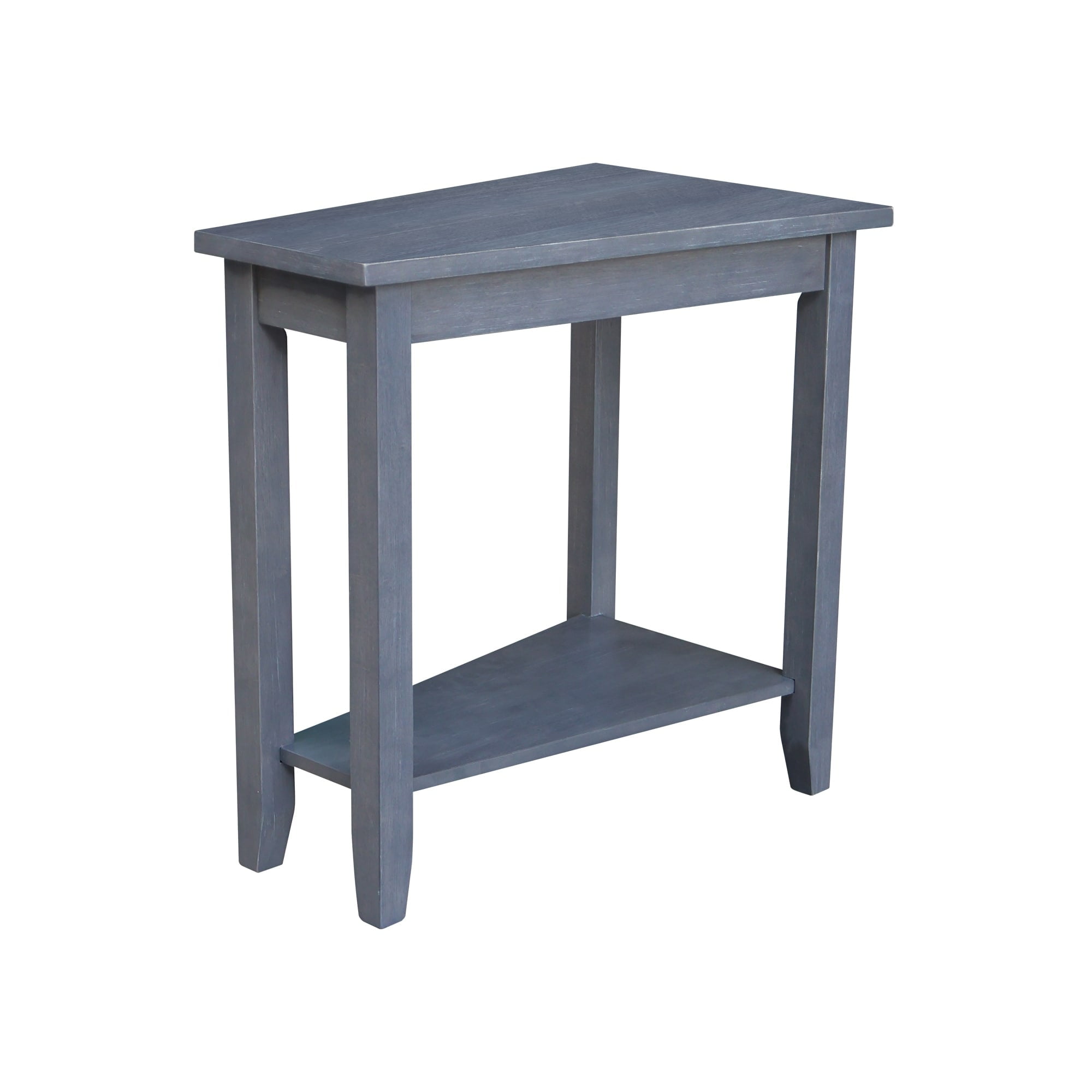 Elegant Triangular Solid Wood Keystone Accent Table