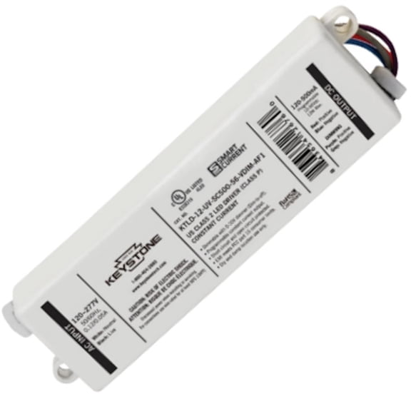 Keystone LED Driver, 0-10V, 4-7/8 in - L, 1PK KTLD-12-UV-SC500-56-VDIM-AF1-CP