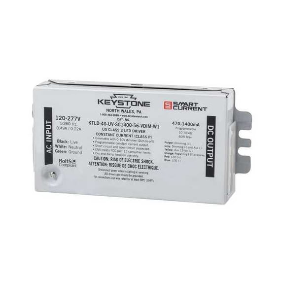 LED Driver, 0-10V, 11 in - L, 1PK KTLD-30-UV-SC1050-56-VDIM-U7-CP