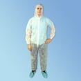 thumbnail image 1 of Keystone White Polypropylene Coveralls with Hood, 25/case, 1 of 1
